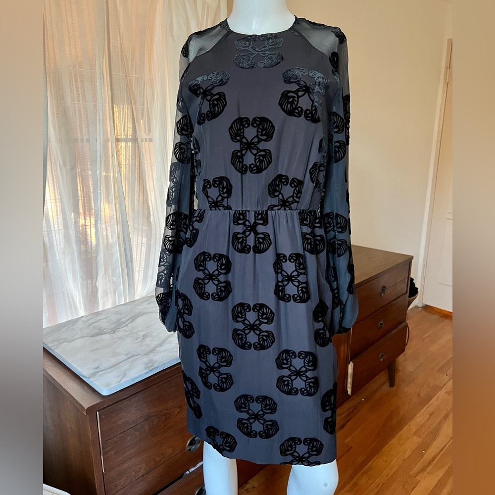 NWOT Rare Thomas Wylde raised velvet paisley clover l/s dress